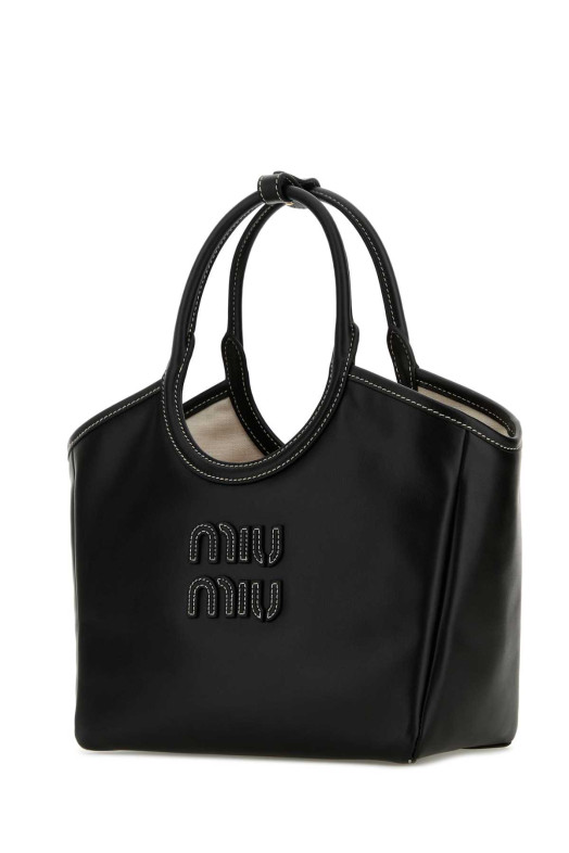 Black leather IVY handbag Black MIU MIU (5BA284VOON2CRW)