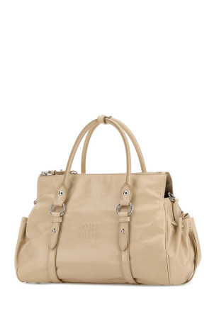 Шкіряна сумочка MIU MIU пісочного кольору (5BA3282A44)