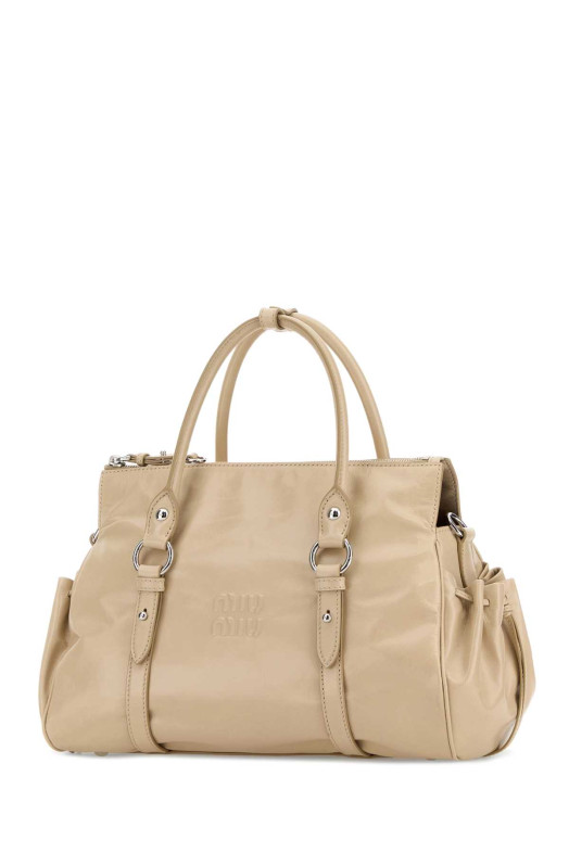 Кожаная сумочка MIU MIU песочного цвета (5BA3282A44)