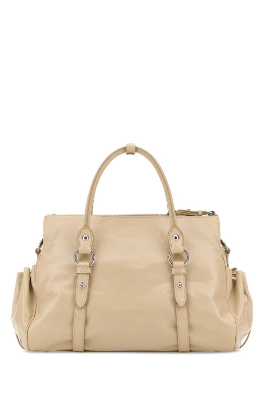 Кожаная сумочка MIU MIU песочного цвета (5BA3282A44)