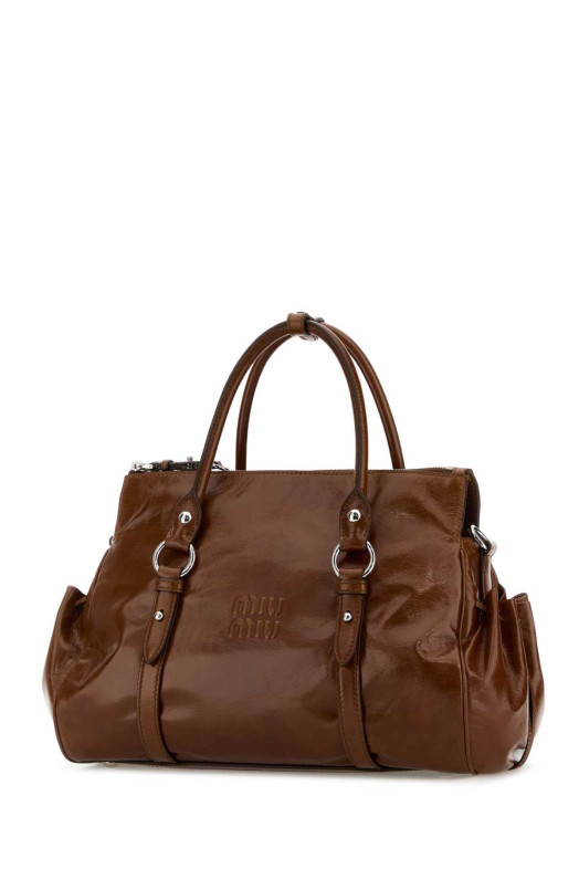 Кожаная сумочка MIU MIU коричневого цвета (5BA3282A44)