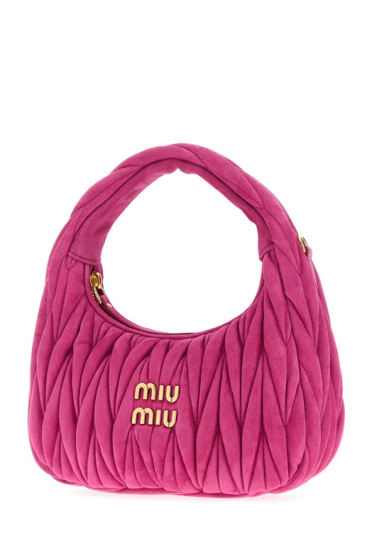 Сумочка из замши цвета фуксии MIU MIU (5BC125VOOYAB7O)