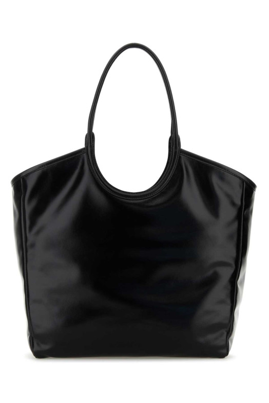 Черная кожаная сумка для покупок Black MIU MIU (5BG3212IEO)