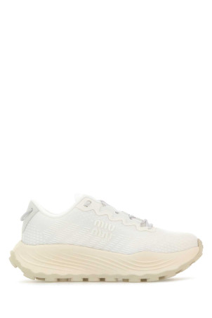 White fabric sneakers Black MIU MIU (5E480EF0503LED)