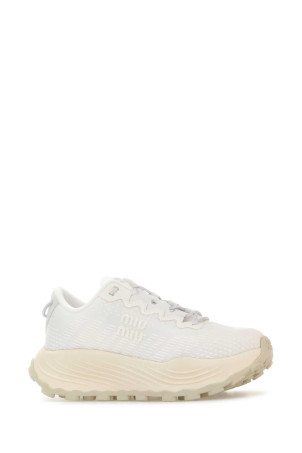 White fabric sneakers Black MIU MIU (5E480EF0503LED)