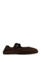 Темно-коричневые замшевые балетки MIU MIU (5F340EFD005008)