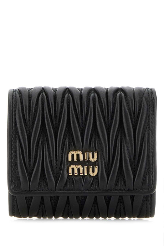 Черный кожаный кошелек MIU MIU (5MH033AFPP)