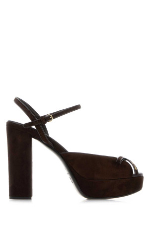Dark brown suede sandals MIU MIU (5XP909F110008)