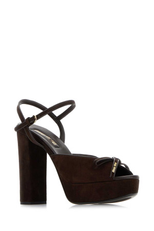 Dark brown suede sandals MIU MIU (5XP909F110008)