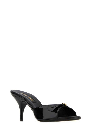 Black leather mules Black MIU MIU (5XX665F075069)