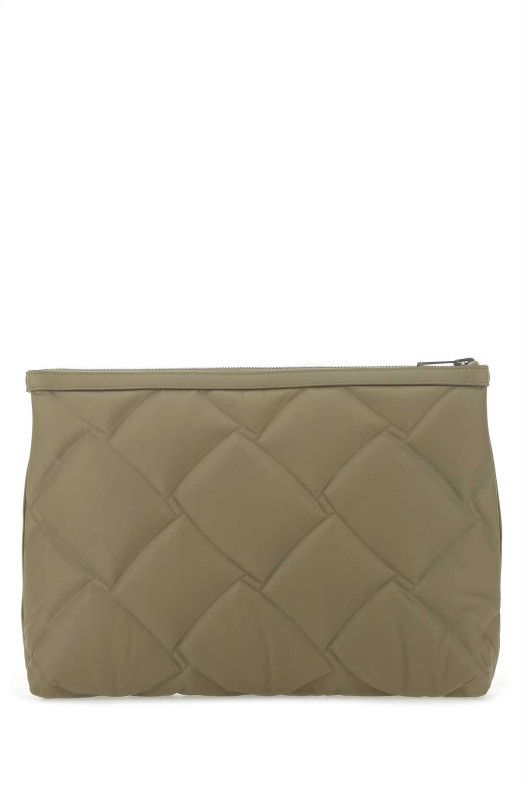 Двусторонний кожаный портфель для документов цвета хаки BOTTEGA VENETA (649448VA9VB)