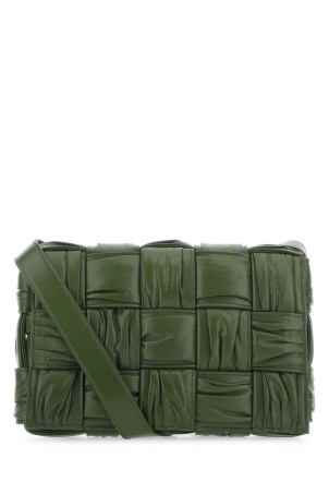 Olive green leather Cassette crossbody bag BOTTEGA VENETA (717089V2FY1)