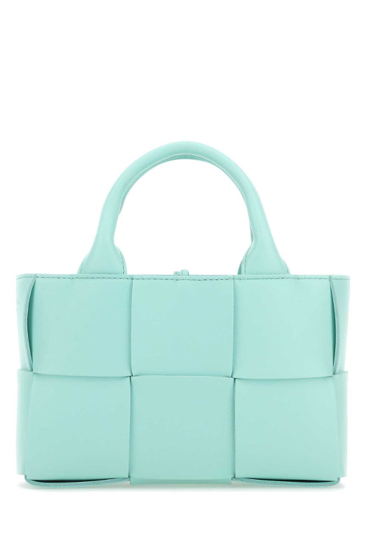 Светло-голубая кожаная сумочка Candy Arco от BOTTEGA VENETA (729029VCQC2)