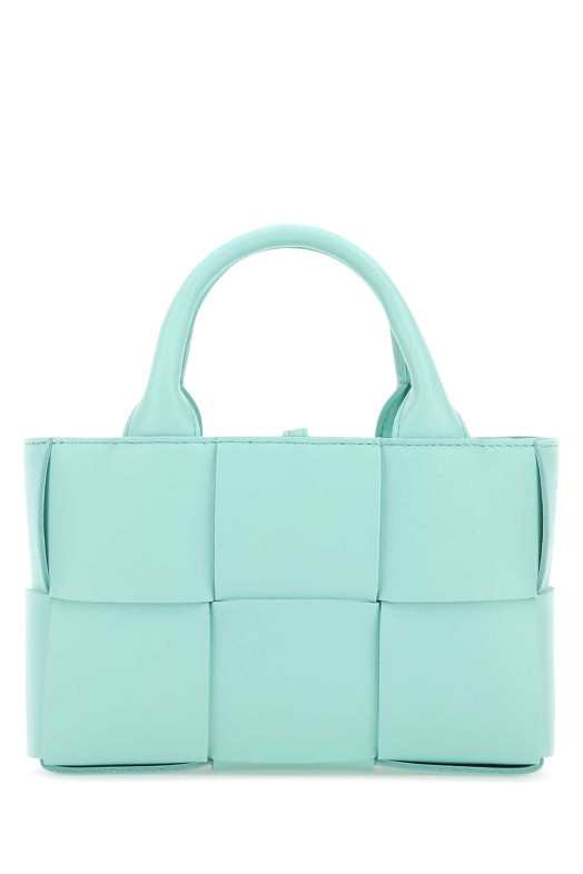 Светло-голубая кожаная сумочка Candy Arco от BOTTEGA VENETA (729029VCQC2)