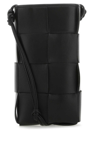 Чорний шкіряний чохол для телефону Black BOTTEGA VENETA (730541VCQC4)