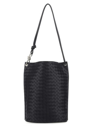 Кожаная сумка через плечо Knot Bucket темно-синего цвета от BOTTEGA VENETA (730715V2E40)