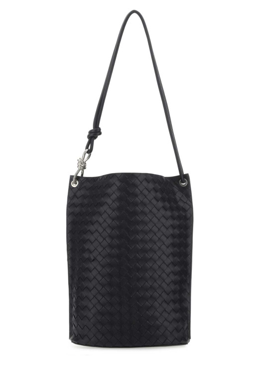Кожаная сумка через плечо Knot Bucket темно-синего цвета от BOTTEGA VENETA (730715V2E40)