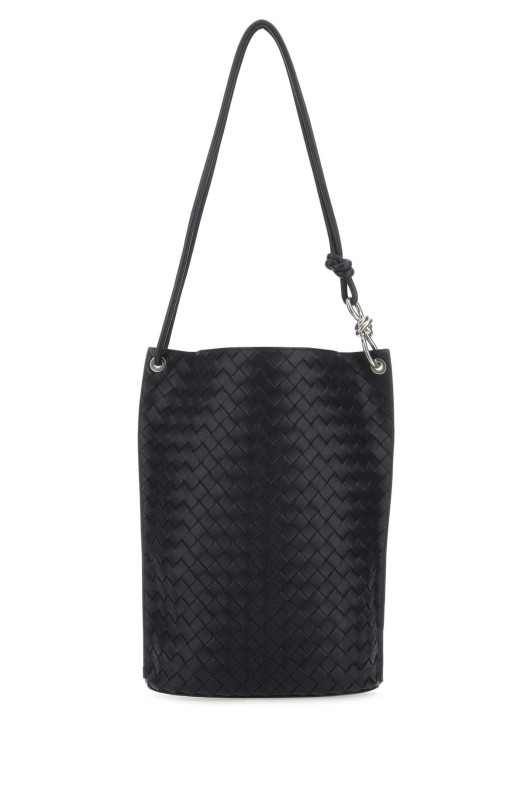 Кожаная сумка через плечо Knot Bucket темно-синего цвета от BOTTEGA VENETA (730715V2E40)