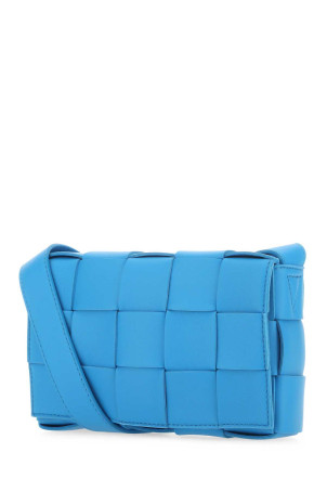 Turquoise leather small Cassette crossbody bag BOTTEGA VENETA (730848VMAY1)