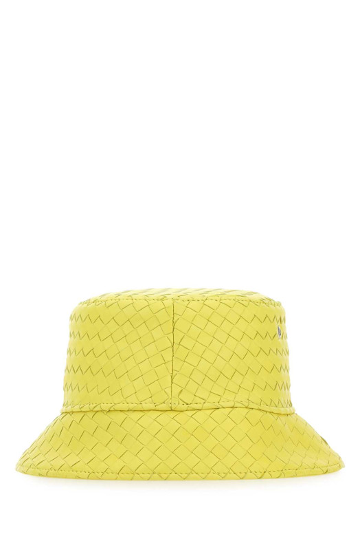 Шляпа из желтой кожи наппа, черная, BOTTEGA VENETA (734270VZQO5)