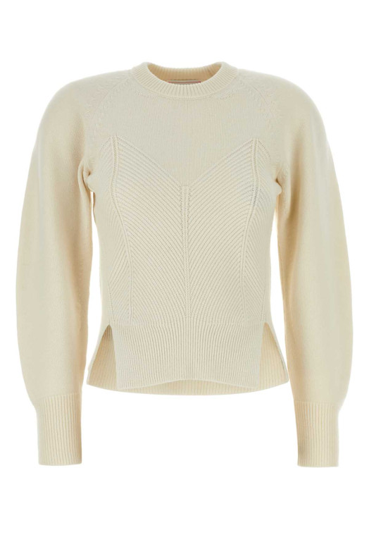 Ivory wool blend sweater ALEXANDER MCQUEEN (798349Q1BAP)