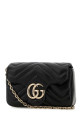 Black leather mini GG Marmont shoulder bag Black GUCCI (841290AAFAX)
