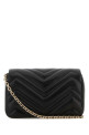 Black leather mini GG Marmont shoulder bag Black GUCCI (841290AAFAX)