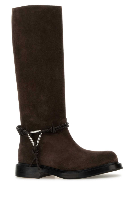 Ботинки James из коричневой замши BOTTEGA VENETA (843952V4QN0)