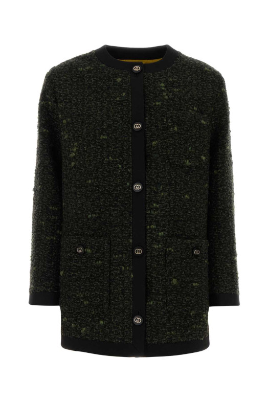 Пальто GUCCI с разноцветной пряжкой (846394ZAUCL)