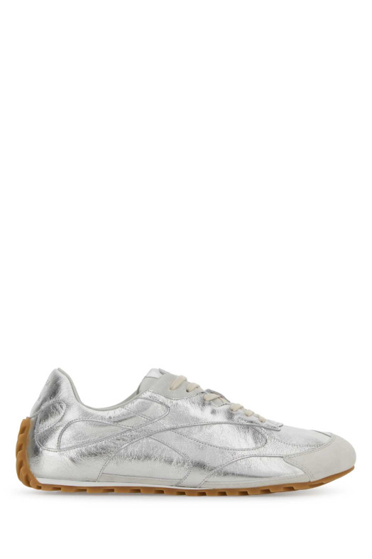 Silver leather and suede Orbit sneakers BOTTEGA VENETA (851621V5WD1)