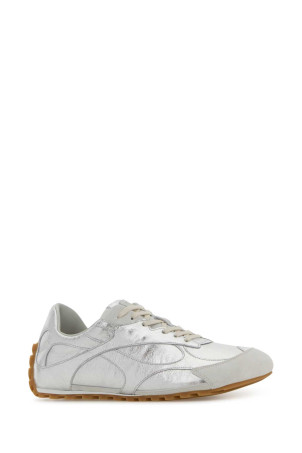 Silver leather and suede Orbit sneakers BOTTEGA VENETA (851621V5WD1)