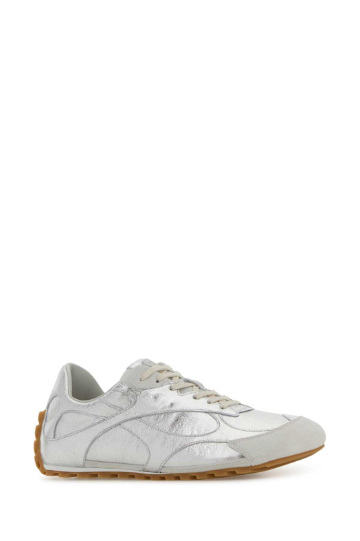 Silver leather and suede Orbit sneakers BOTTEGA VENETA (851621V5WD1)