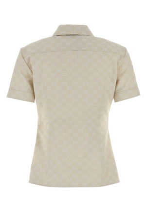 Ivory gabardine shirt GUCCI (851932ZAQXT)