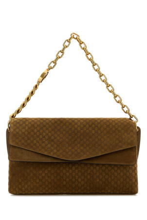 Camel suede large shoulder bag GUCCI (857362AAF0P)