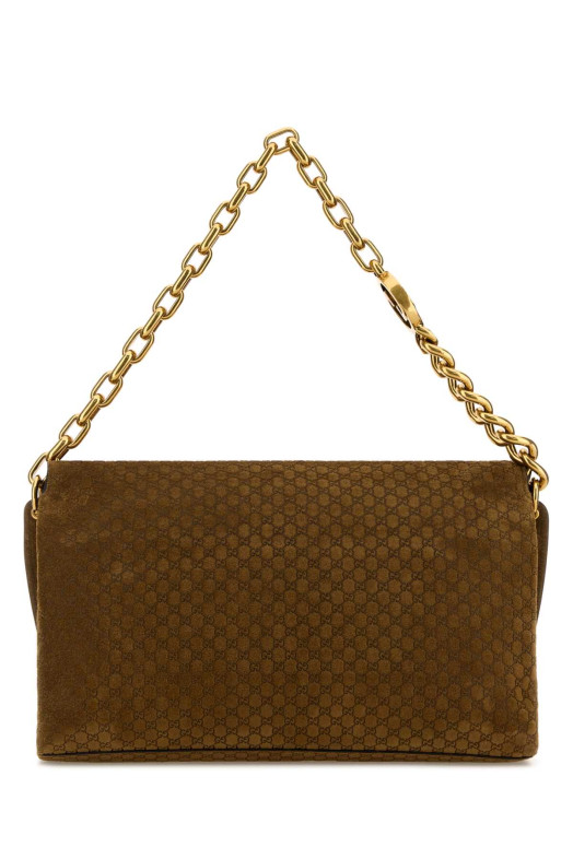 Большая сумка через плечо из верблюжьей замши GUCCI (857362AAF0P)