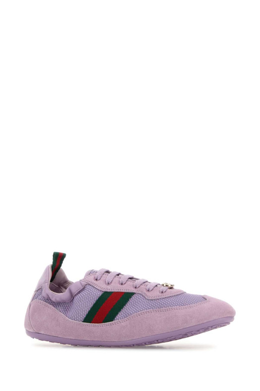 Кроссовки Gucci Shift из сиреневой ткани и замши (857963AAF1Z)