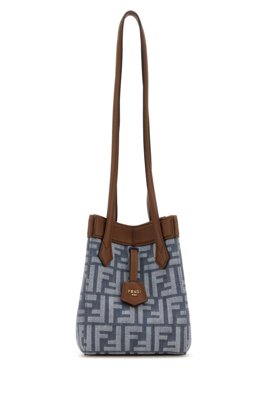 Мини-сумка через плечо Origami из ткани с вышивкой FENDI (8BS083AUT4)