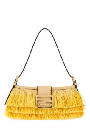 Сумка через плече Baby B з рафії з декоративними елементами від FENDI (8BS117AY5D)