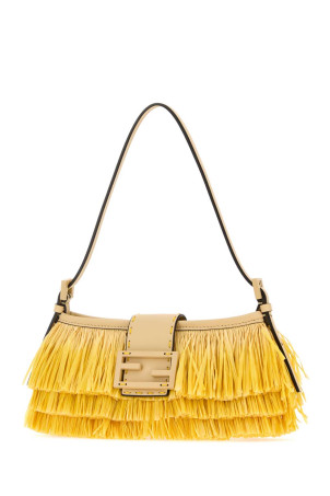 Сумка через плече Baby B з рафії з декоративними елементами від FENDI (8BS117AY5D)