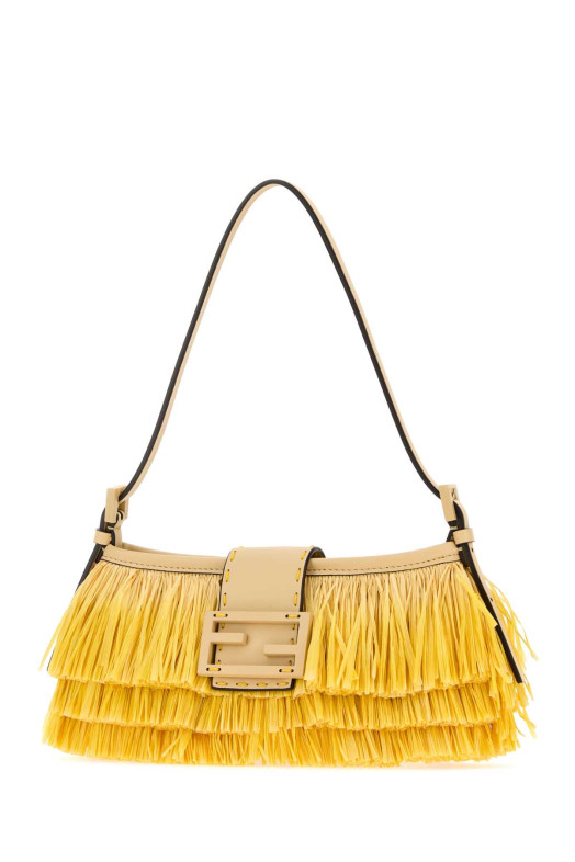 Сумка через плечо Baby B из рафии с декоративными элементами FENDI (8BS117AY5D)