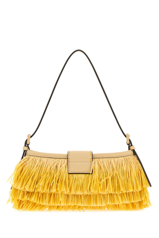 Сумка через плечо Baby B из рафии с декоративными элементами FENDI (8BS117AY5D)