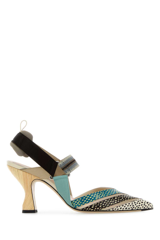 Многоцветные кожаные туфли-лодочки Colibrì от FENDI (8J8805AWKF)