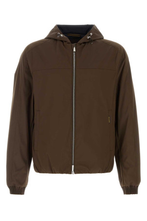 Chocolate stretch polyester Albori jacket MOORER (ALBORITJ)