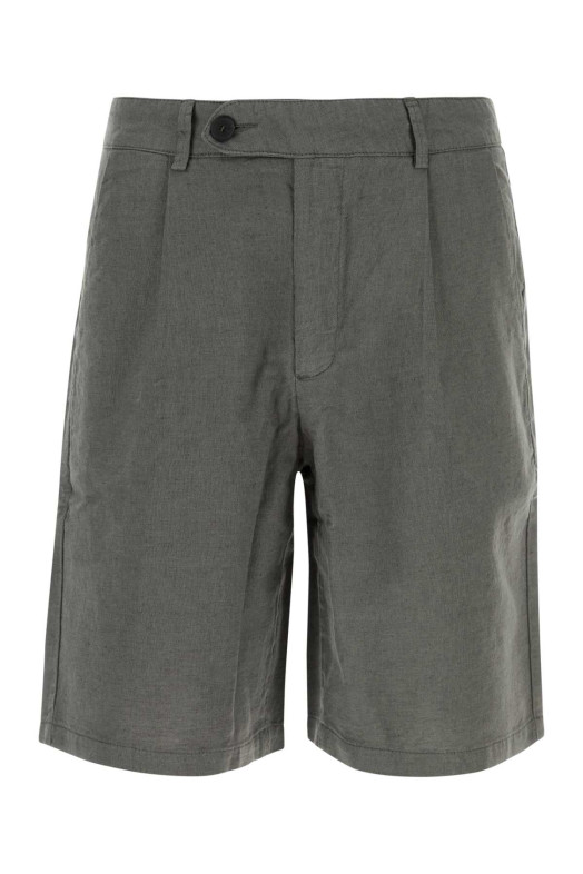 Dark grey linen blend bermuda shorts Gray GIMAGUAS (BARBATESHORTS)