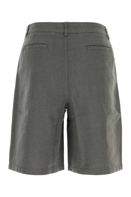 Dark grey linen blend bermuda shorts Gray GIMAGUAS (BARBATESHORTS)