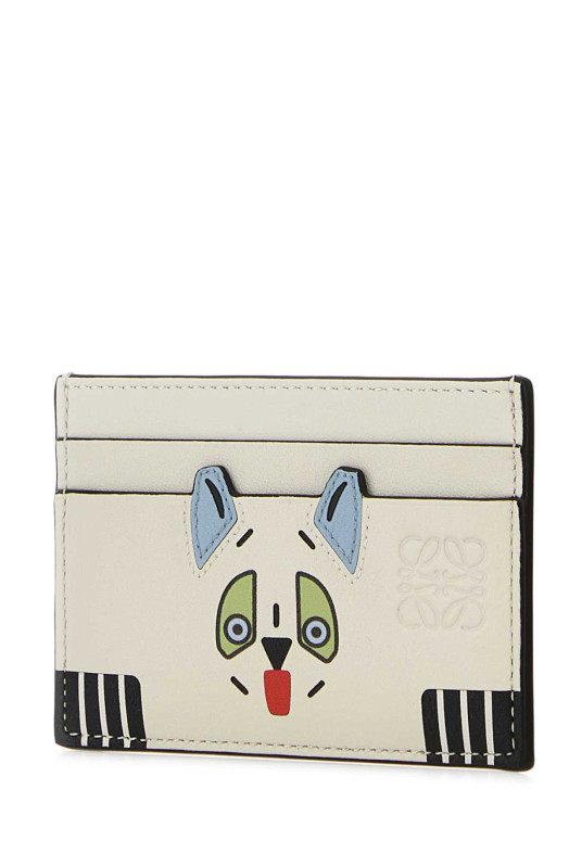 Картодержатель Futurist Cats из кожи цвета слоновой кости LOEWE (C643322X54)