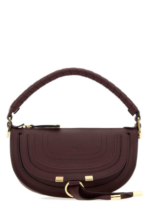 Aubergine leather mini Marcie shoulder bag Red CHLOE (CH26SP927R35)