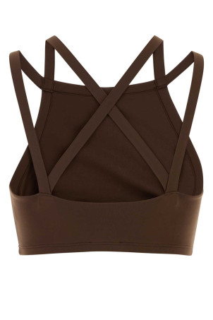 Brown stretch nylon Neely bikini top BLAZE (COST04001)