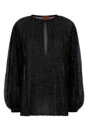 Black viscose blend blouse MISSONI (DS26SJ0ABK01GH)