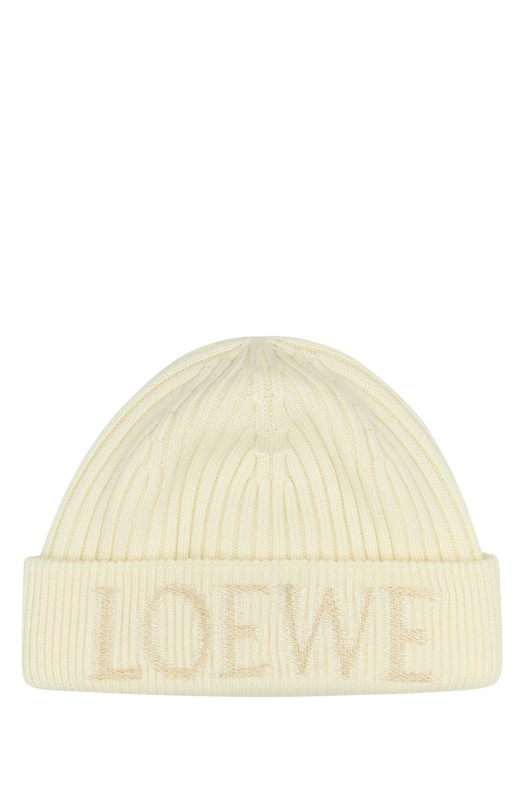 Белая шерстяная шапка LOEWE (F540257X23)